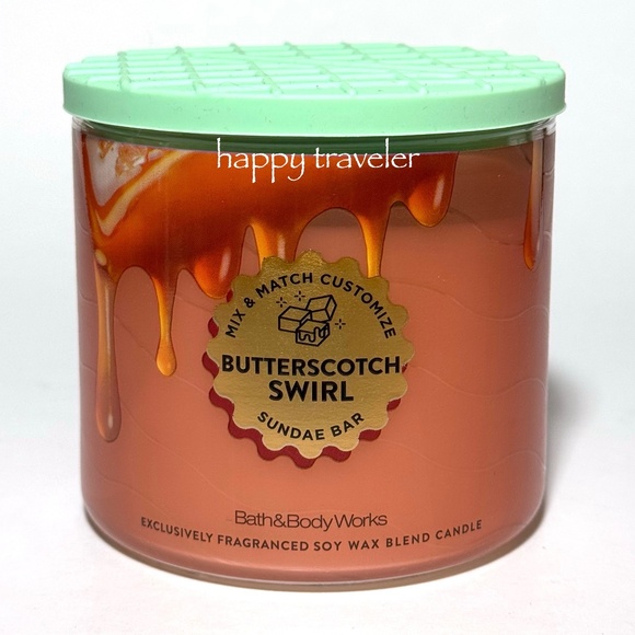 BUTTERSCOTCH SWIRL 3 Wick Candle - Picture 1 of 3